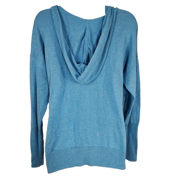 Cabi Hop To Hoodie Sweater Women Medium Blue Pullover Cotton Blend Casual V Neck - Picture 2 of 10